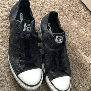 Black glitter converse